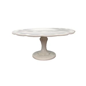Vintage Indiana Milk Glass Pedestal Cake Plate Stand Teardop Pattern